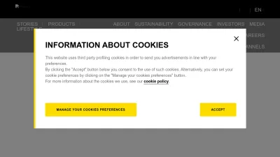 Screenshot of Pirelli.com