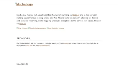 Screenshot preview of mochajs.org