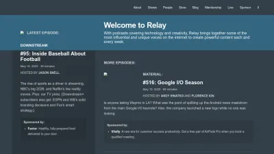 Screenshot of Relay.fm