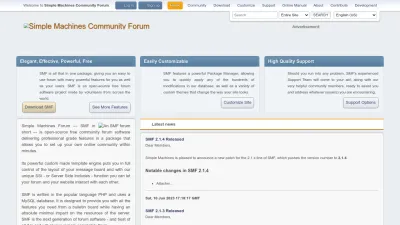 Screenshot of Simplemachines.org