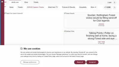 Screenshot of Whufc.com