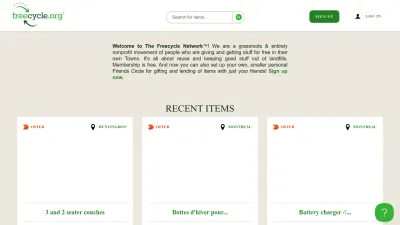 Screenshot of Freecycle.org