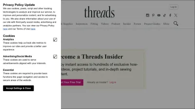 Screenshot of Threadsmagazine.com