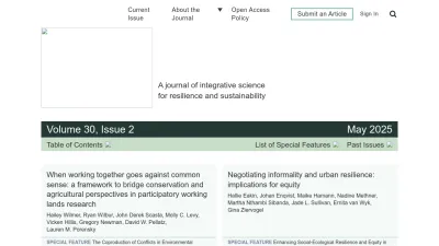 Screenshot of Ecologyandsociety.org