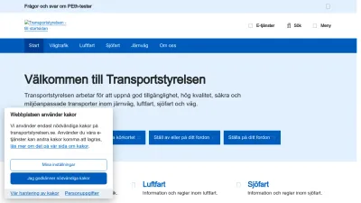 Screenshot of Transportstyrelsen.se