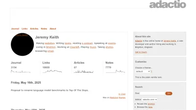 Screenshot of Adactio.com