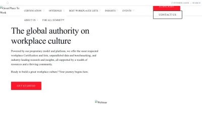 Screenshot of Greatplacetowork.com