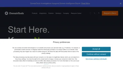 Screenshot of Domaintools.com