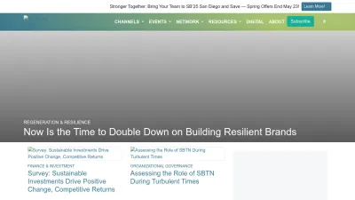 Screenshot of Sustainablebrands.com
