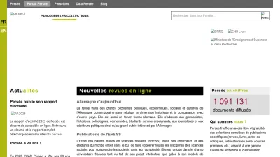 Screenshot of Persee.fr