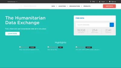 Screenshot of Data.humdata.org