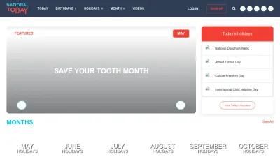 Screenshot of Nationaltoday.com