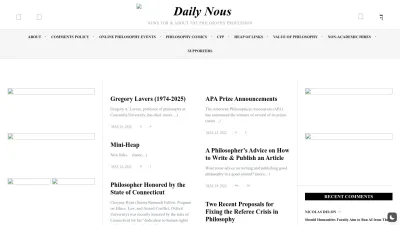 Screenshot of Dailynous.com
