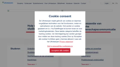 Screenshot of Uantwerpen.be
