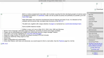 Screenshot preview of jedit.org