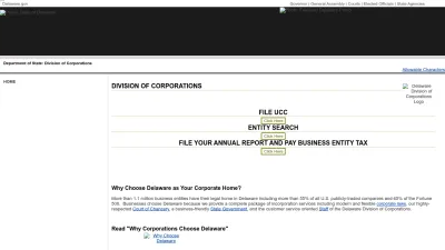 Screenshot of Icis.corp.delaware.gov