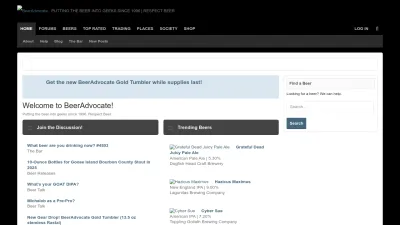 Screenshot preview of beeradvocate.com