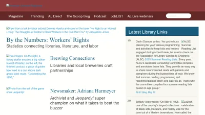 Screenshot of Americanlibrariesmagazine.org