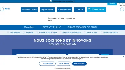 Screenshot of Aphp.fr
