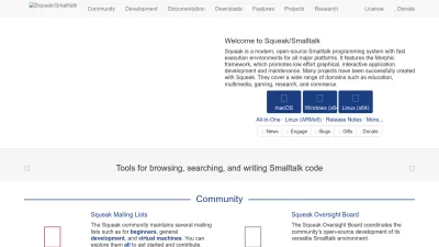 Screenshot of Squeak.org