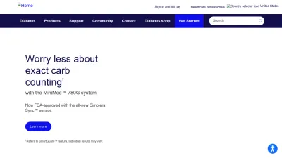 Screenshot of Medtronicdiabetes.com