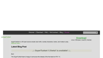 Screenshot of Supertuxkart.net