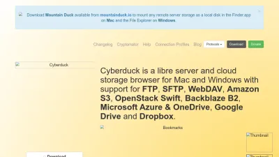 Screenshot of Cyberduck.io