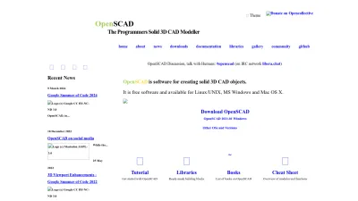 Screenshot preview of openscad.org