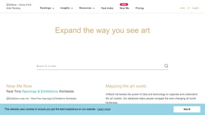 Screenshot preview of artfacts.net