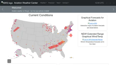 Screenshot of Aviationweather.gov