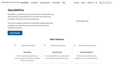 Screenshot of Openrefine.org