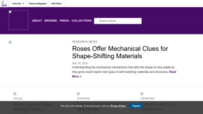Screenshot of Physics.aps.org