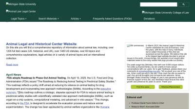 Screenshot of Animallaw.info