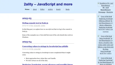 Screenshot of 2ality.com