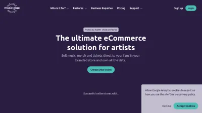 Screenshot of Musicglue.com