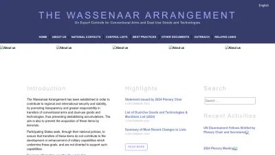Screenshot of Wassenaar.org