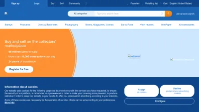 Screenshot preview of delcampe.net