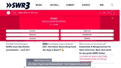 Screenshot of Swr3.de