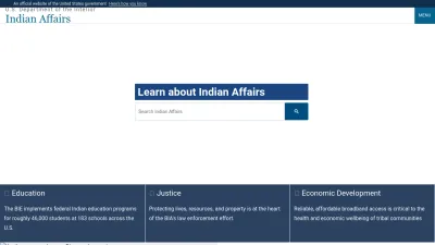 Screenshot of Bia.gov