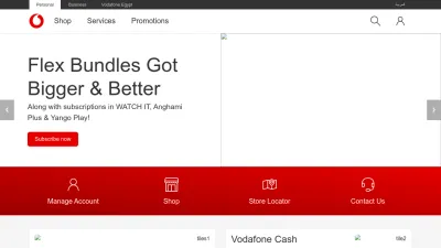 Screenshot of Vodafone.com.eg