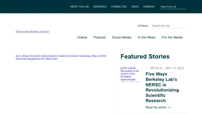 Screenshot of Newscenter.lbl.gov