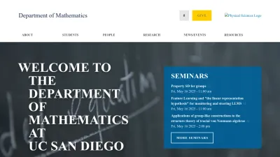 Screenshot of Math.ucsd.edu