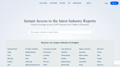 Screenshot of Reportlinker.com