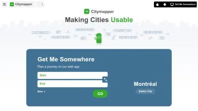 Screenshot of Citymapper.com