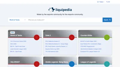 Screenshot preview of liquipedia.net