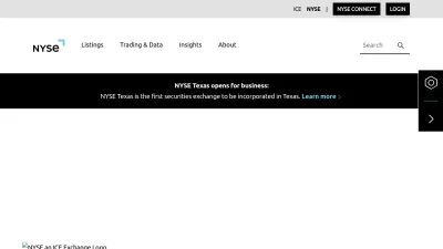 Screenshot of Nyse.com
