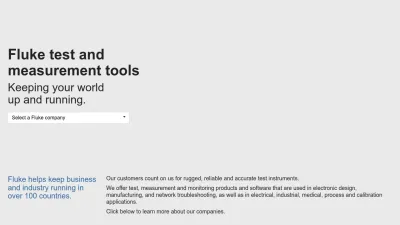 Screenshot of Fluke.com