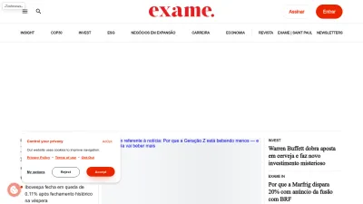 Screenshot of Exame.com