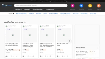 Screenshot of Slickdeals.net