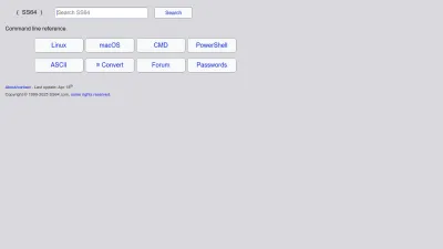 Screenshot of Ss64.com